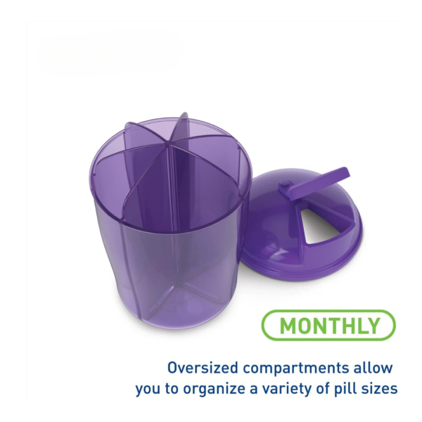 6 Large Compartments, 30-Day Vitamin Storage - Image 2