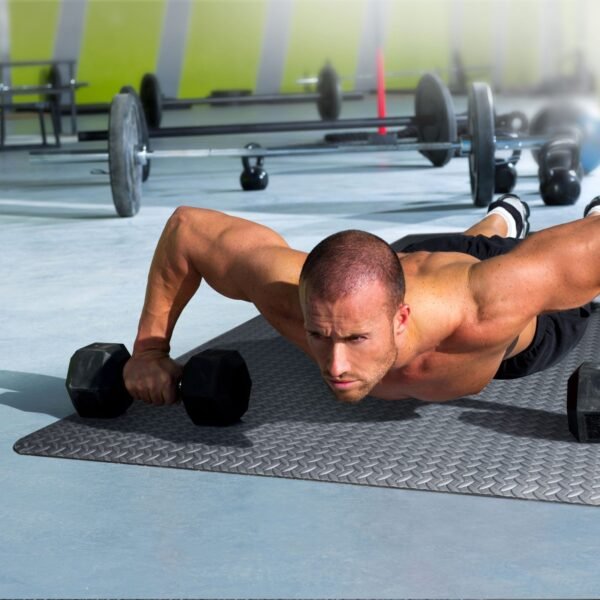 Barbell Rollup Antimicrobial EVA Foam Exercise Mat, Black, 7mm - Image 3