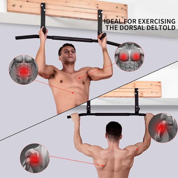 Joist Mount Pull Up Bar, Chin Up Bar Ceiling Mount, Heavy Duty - Image 2